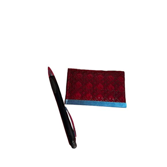 Red Hearts Retro Small New Card Wallet ID Card Holder Never used Deadstock - Picture 12 of 16